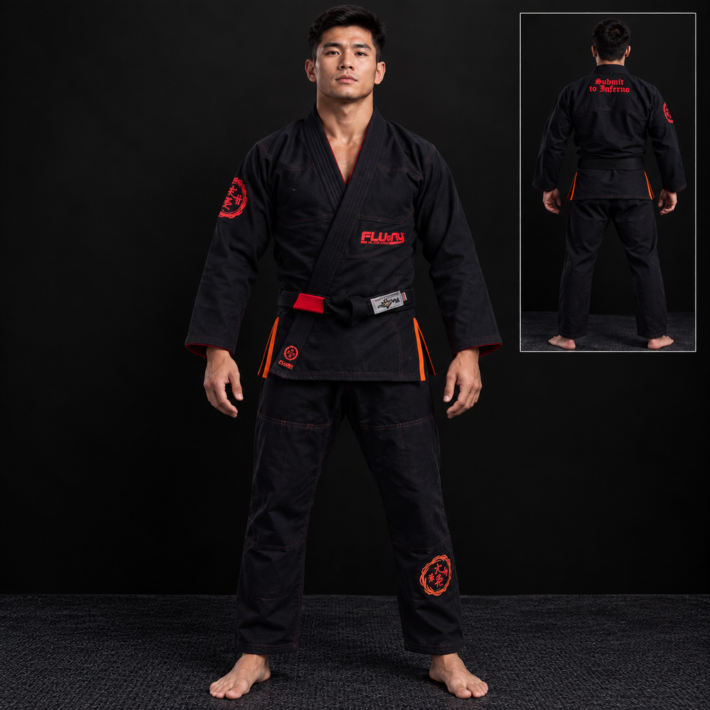 FLUORY [BJJF 17 ] BJJ GI, Professional Jiujitsu training suit.