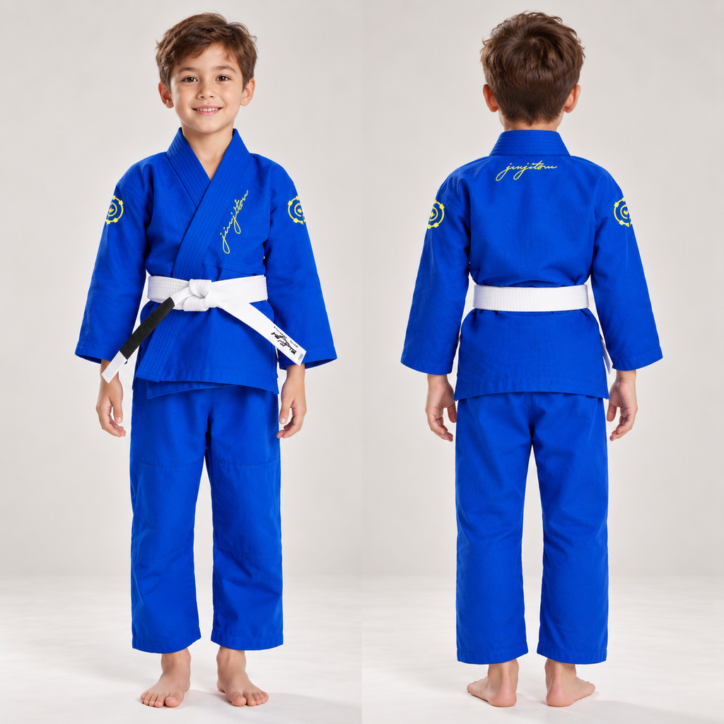 FLUORY Kids BJJ GI for Brazilian Jiu Jitsu [With Belt]