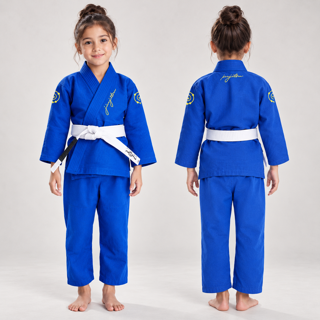 FLUORY Kids BJJ GI for Brazilian Jiu Jitsu [With Belt]