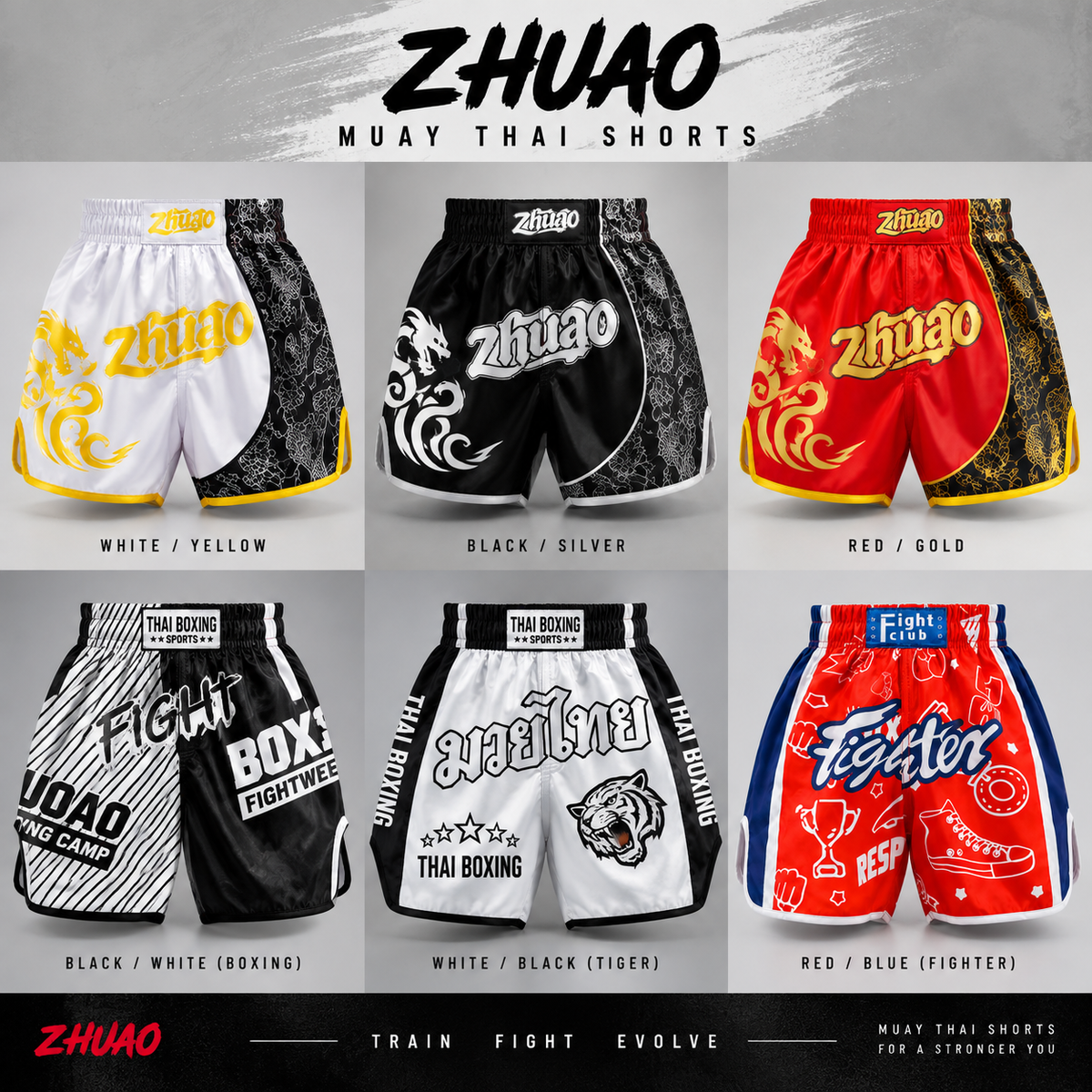 Zhuao Muay Thai Shorts, for Box Thai and Martial Arts