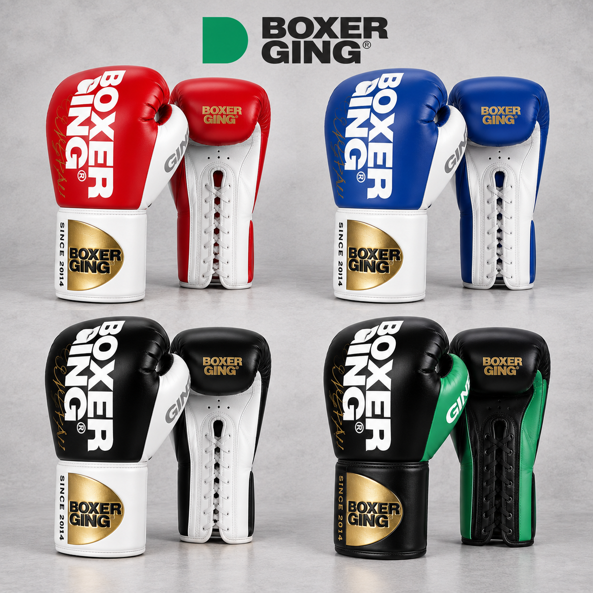 BOXERGING Lace-up Boxing Gloves for Kickboxing, Boxing, and Martial Arts