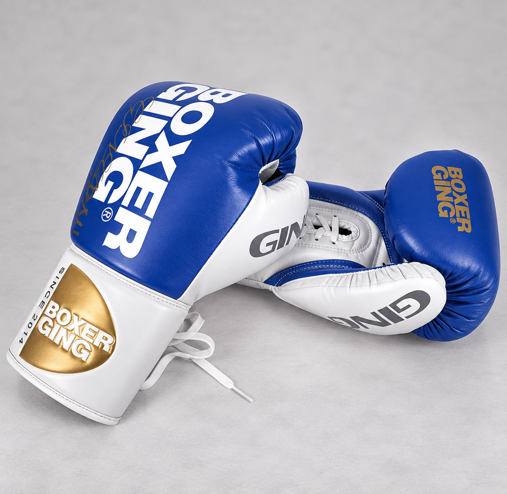 BOXERGING Lace-up Boxing Gloves for Kickboxing, Boxing, and Martial Arts