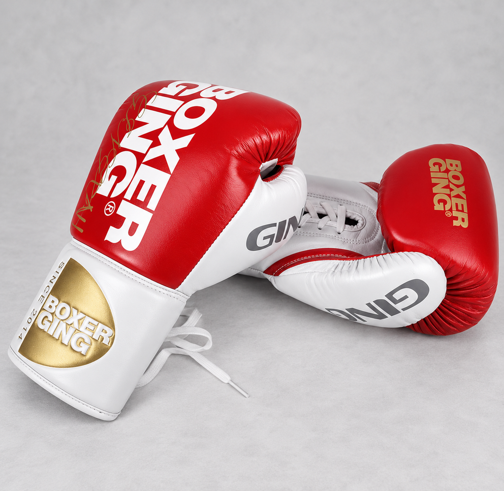 BOXERGING Lace-up Boxing Gloves for Kickboxing, Boxing, and Martial Arts