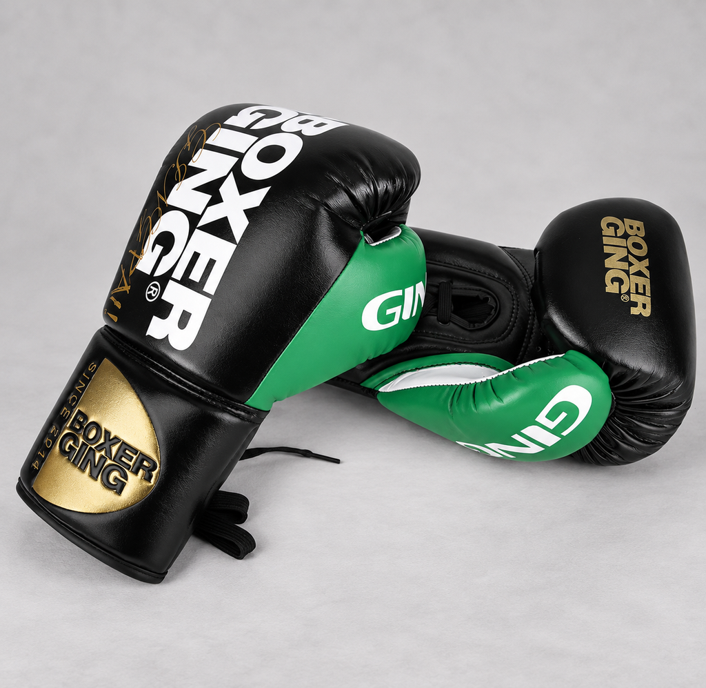 BOXERGING Lace-up Boxing Gloves for Kickboxing, Boxing, and Martial Arts