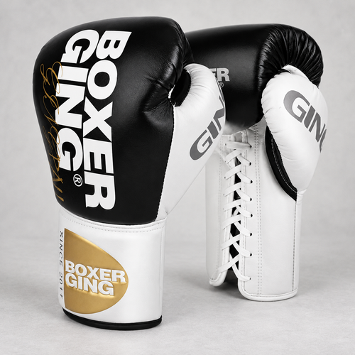 BOXERGING Lace-up Boxing Gloves for Kickboxing, Boxing, and Martial Arts