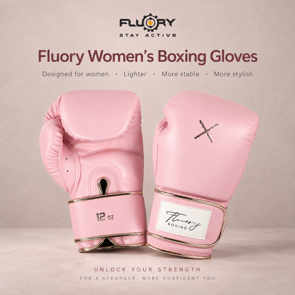 FLUORY Girls Gloves For Boxing, Kickboxing and Muay Thai