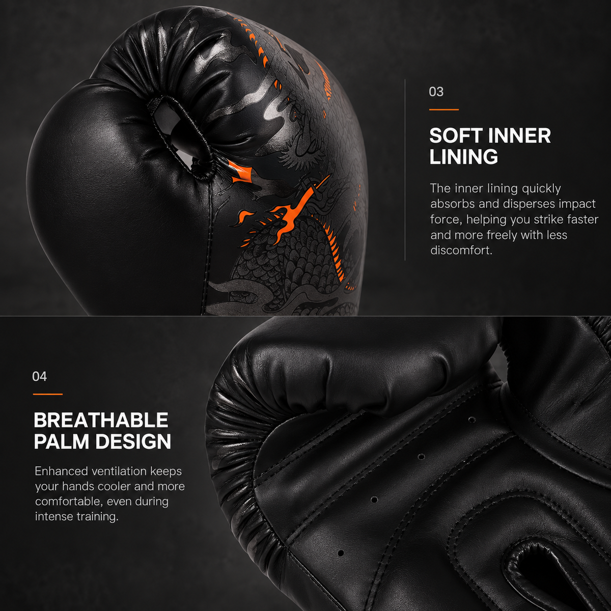 Gingpai Dragon's Breath Gloves for Boxing, Kickboxing and Muay Thai