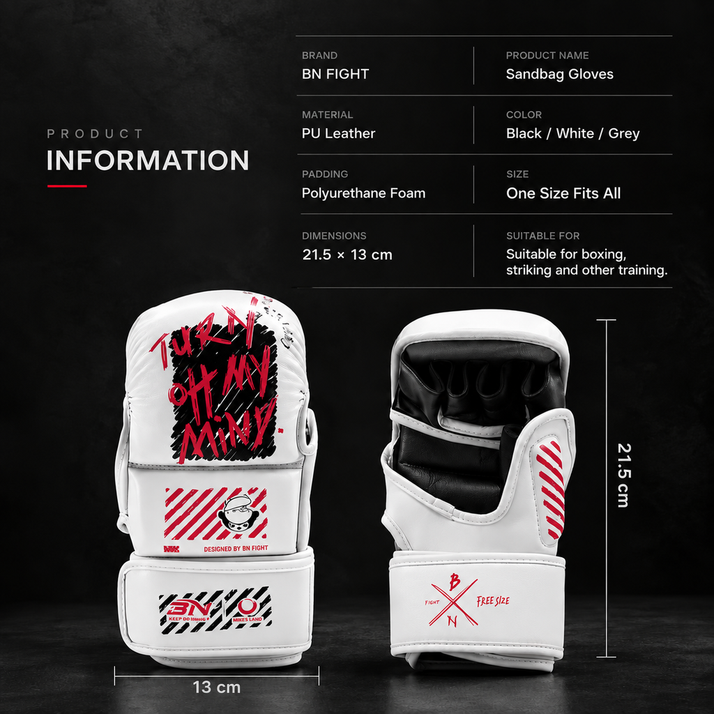 BN FIGHT MMA Sparring Gloves - For Heavy Bag Training