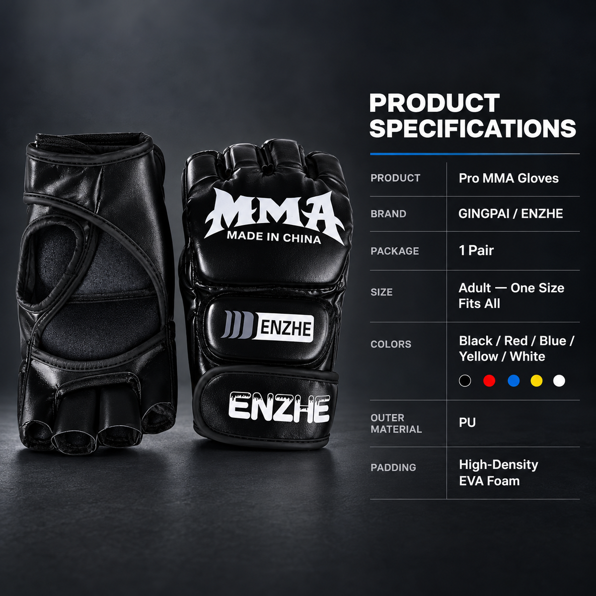 Gingpai Pro MMA Gloves